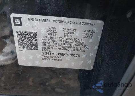 2019 Cadillac Xts Luxury z USA, uszkodzony, nr VIN 2G61M5S39K9106178